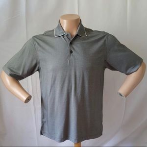 Axis Men’s Polo Black Gray Check Plaid Medium